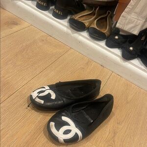 Chanel Black and White Ballet Flats